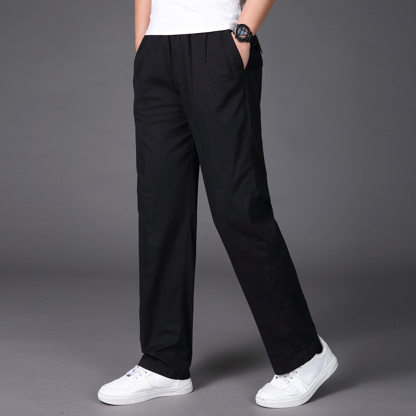 🔥【50-130KG】2025 noi pantaloni drepti casual pentru bărbați de mărime mare-4078591