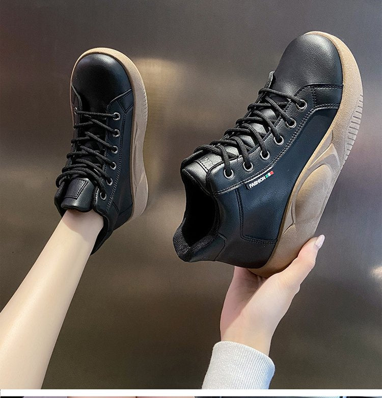 【35-43】Ρετρό Παπούτσια Rocking Χοντρή σόλα από δέρμα αγελάδας Νέο στυλ μόδας Ευέλικτα καθημερινά παπούτσια-4108762