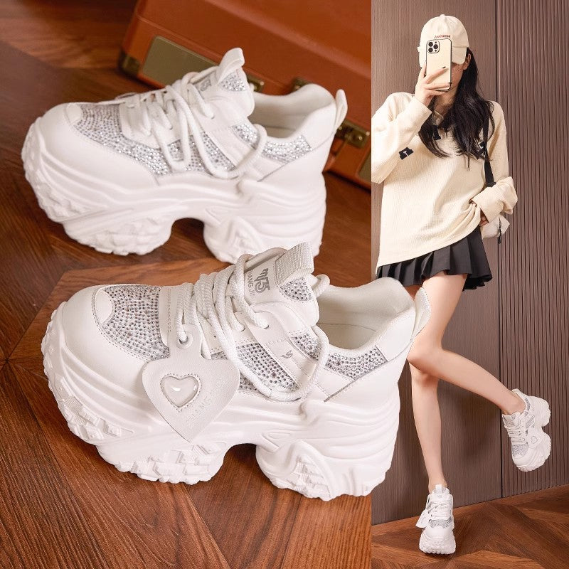 【35-40】Pantofi sport cu talpă groasă, la modă, toamna 2025 - creștere înălțime 10 cm-4092437
