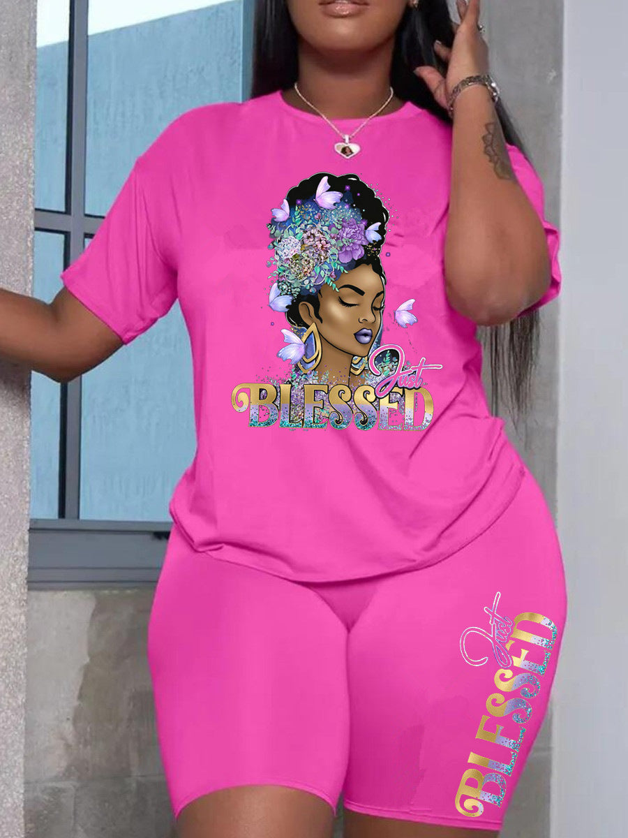 【Cumpără 1 Primești 1 Gratuit】🔥【S-5XL】Tricou și pantaloni scurți cu imprimeu simplu la modă 2025-4027088