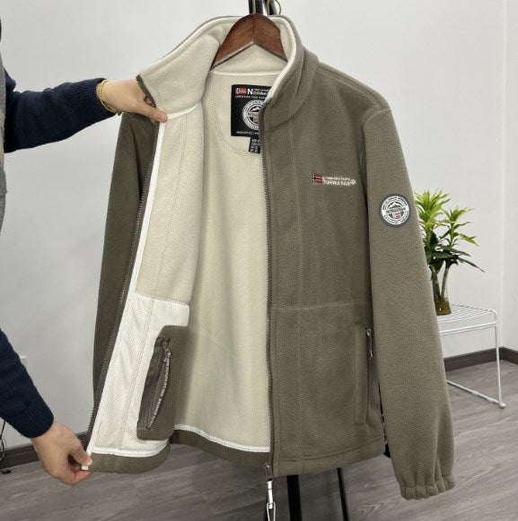 【XS-3XL】Chaqueta de franela polar gruesa para hombre, informal, cálida, de otoño e invierno, talla grande-4119843