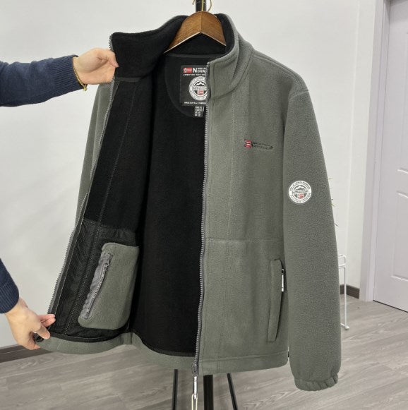 【XS-3XL】Chaqueta de franela polar gruesa para hombre, informal, cálida, de otoño e invierno, talla grande-4119843