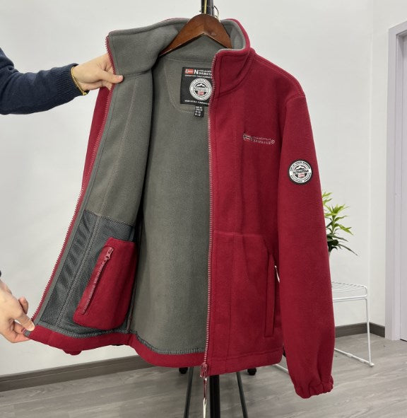 【XS-3XL】Chaqueta de franela polar gruesa para hombre, informal, cálida, de otoño e invierno, talla grande-4119843