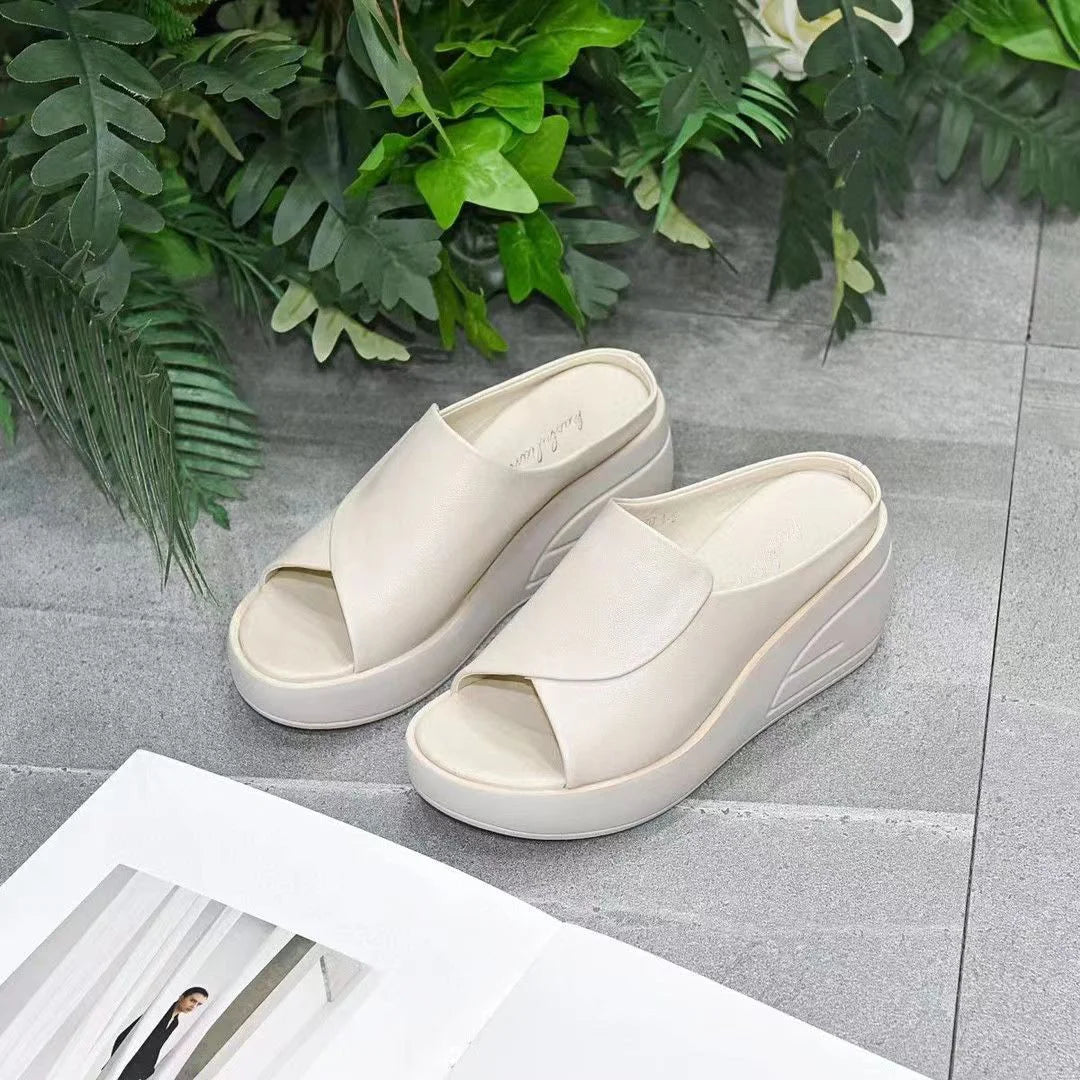 【50% OFF】【35-40】2025 Sandale cu toc înclinat de 5,5 cm-3906357