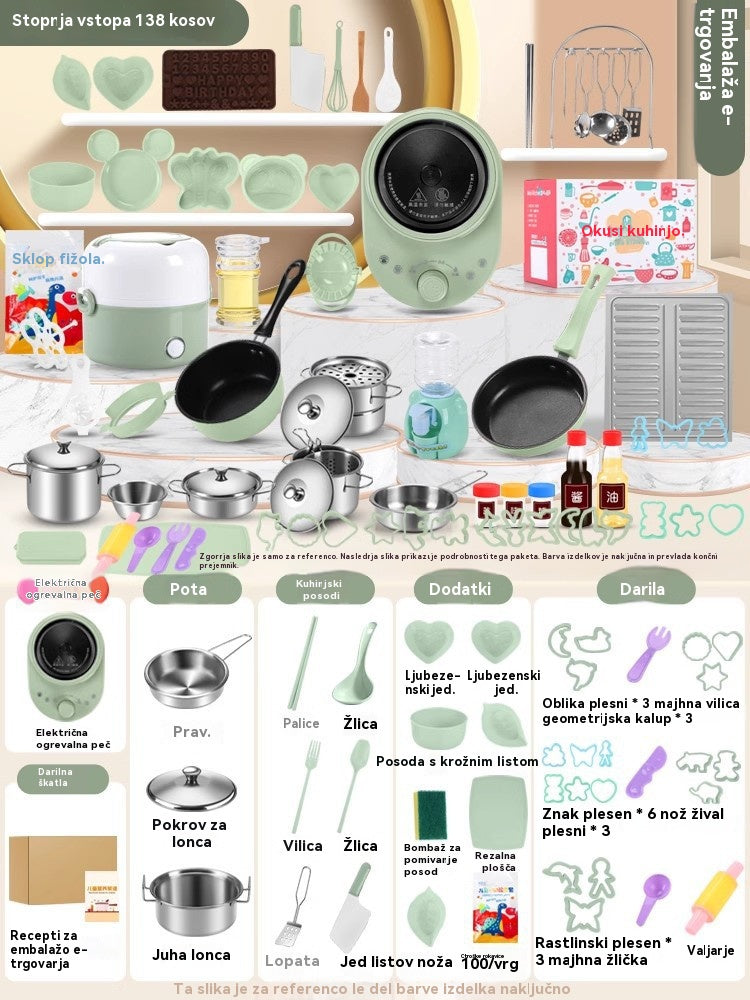 🎁【Najboljše darilo za otroke】👨🍳 Mini otroška kuhinjska igrača, ki jo je mogoče kuhati in je užitna.