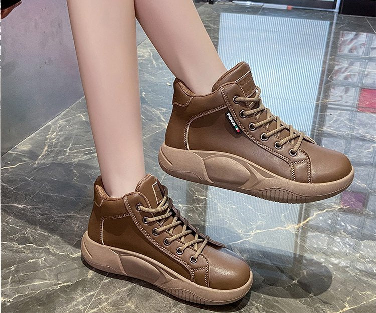 【35-43】Ρετρό Παπούτσια Rocking Χοντρή σόλα από δέρμα αγελάδας Νέο στυλ μόδας Ευέλικτα καθημερινά παπούτσια-4108762