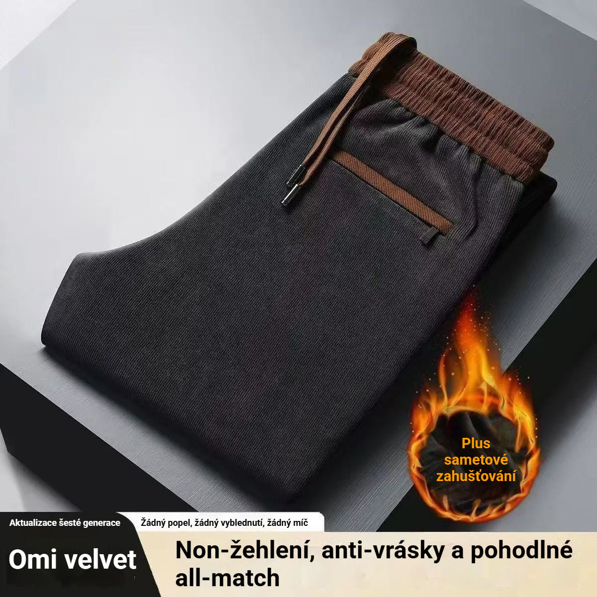🔥 🔥Spodnie dresowe jesienno-zimowe – uniwersalne, luźne, z podszewką z polaru, wzmocnione –4217281
