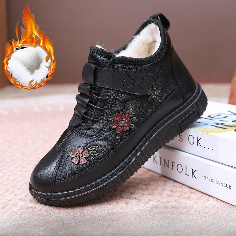 🔥【35-41】2024, pantofi noi de iarnă pentru femei, din bumbac, talpă moale, anti-alunecare, impermeabile, plus cizme de bumbac calde, îngroșate, de catifea-3855162