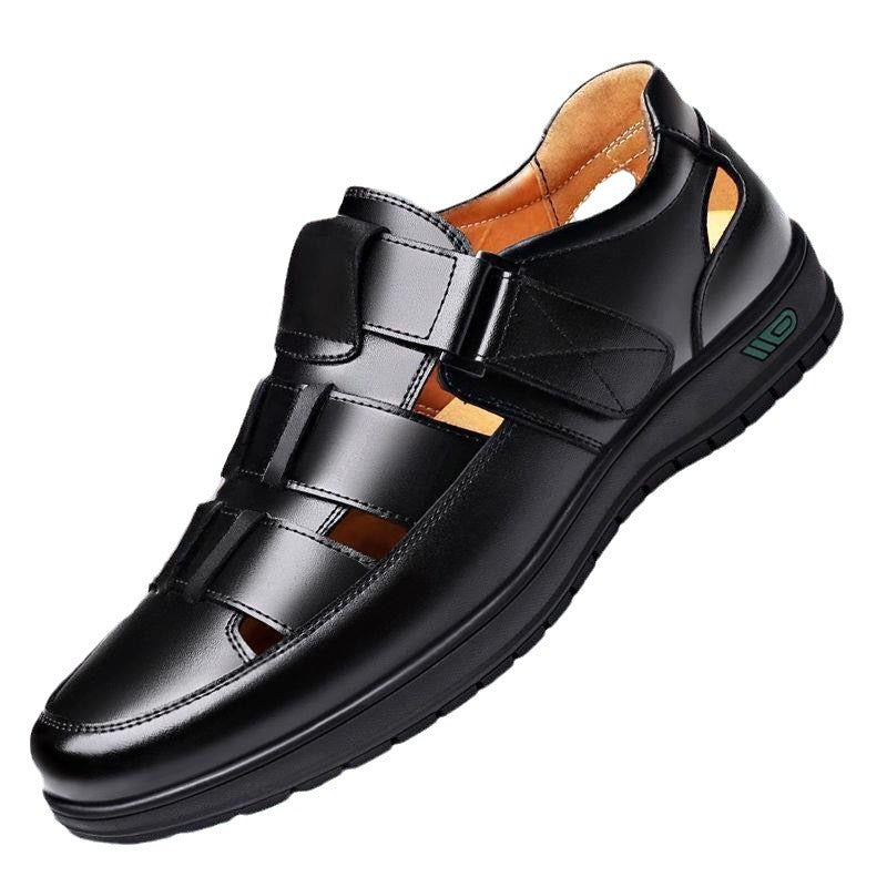 【38-44】2025 Vară Sandale Bărbați Piele de vacă Respirabil Hollow Anti-alunecare Casual-4001311