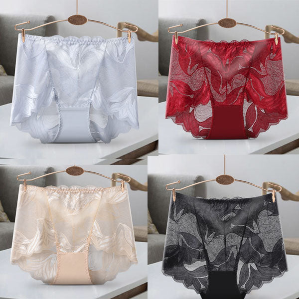 Chiloți pentru femei cu talie medie Ridicarea sexy a șoldurilor din dantelă respirabilă Stâlp de bumbac pur-3906352