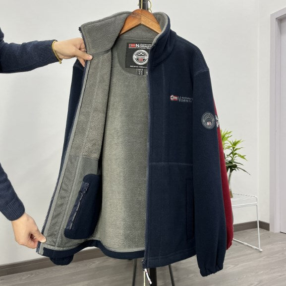 【XS-3XL】Chaqueta de franela polar gruesa para hombre, informal, cálida, de otoño e invierno, talla grande-4119843