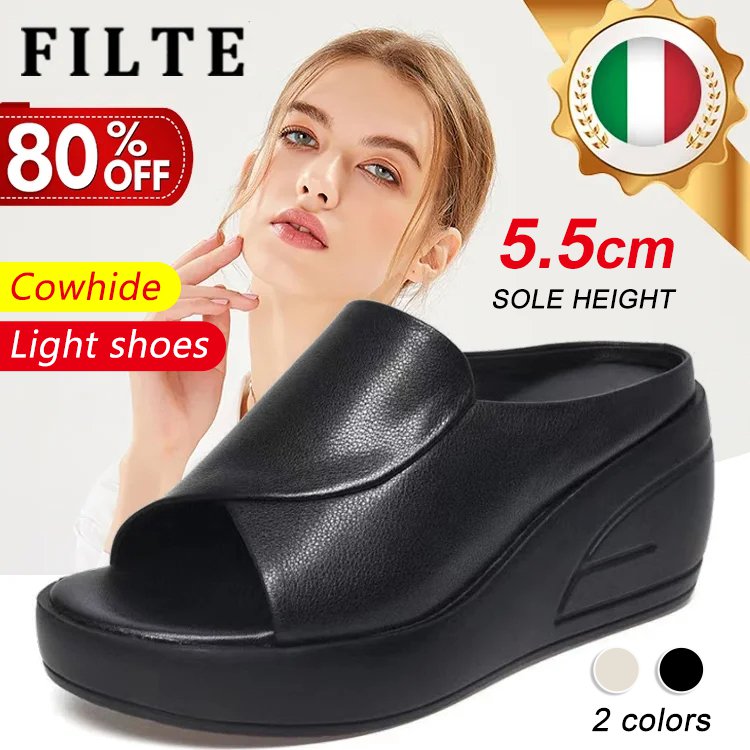 【50% OFF】【35-40】2025 Sandale cu toc înclinat de 5,5 cm-3906357