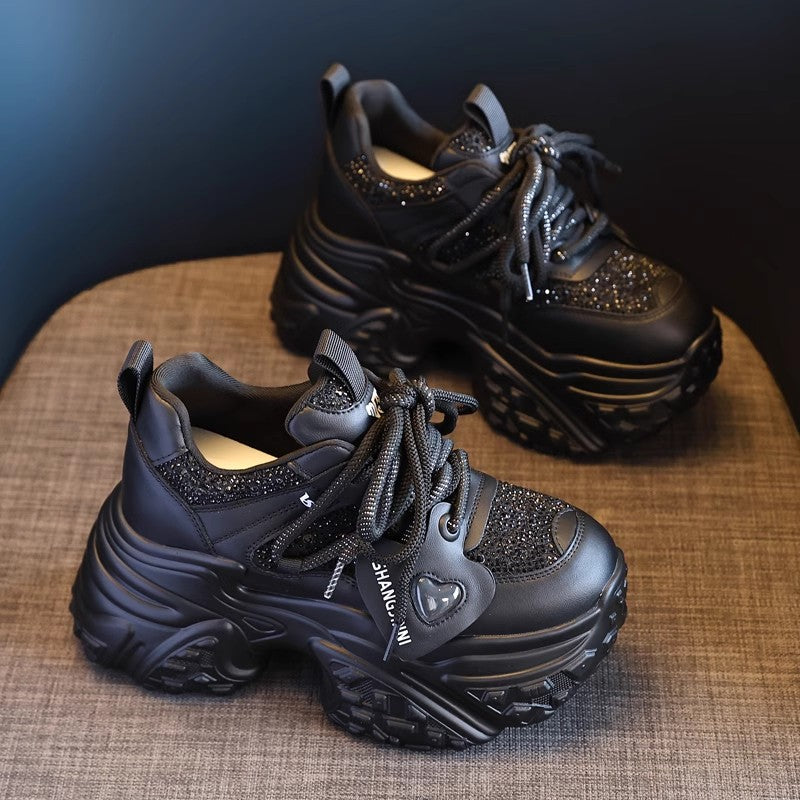 【35-40】Pantofi sport cu talpă groasă, la modă, toamna 2025 - creștere înălțime 10 cm-4092437