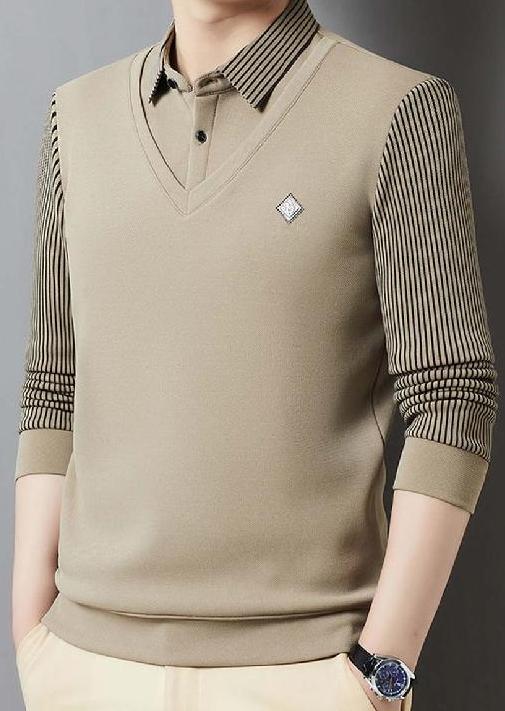 🔥【M-4XL】👔 Ανδρικό premium κασμιρένιο ζεστό σετ μπλούζας με μακριά μανίκια-4117331