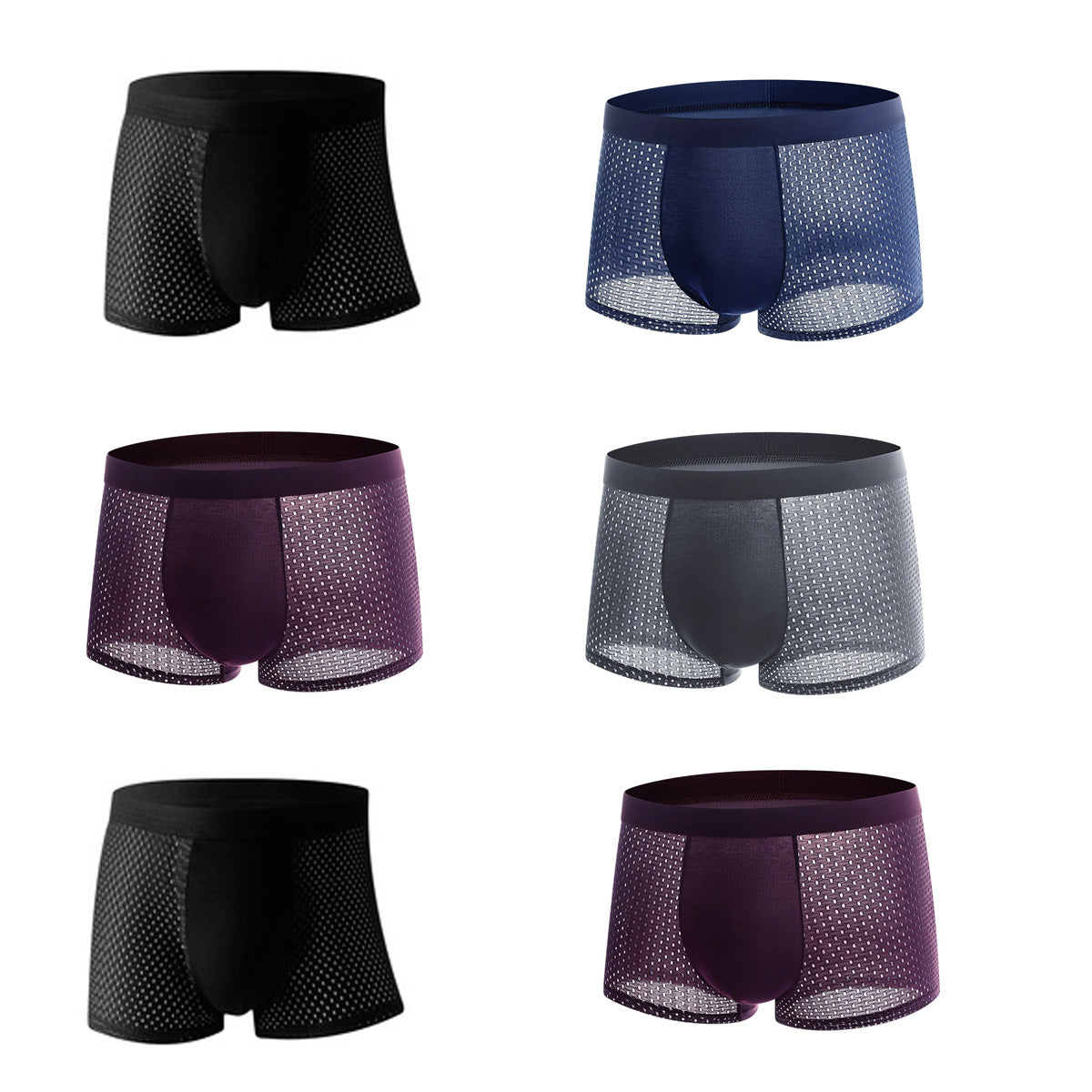 🖼(6 bucată)Chiloții versatili din plasă respirabilă pentru bărbați all seasons sunt confortabili