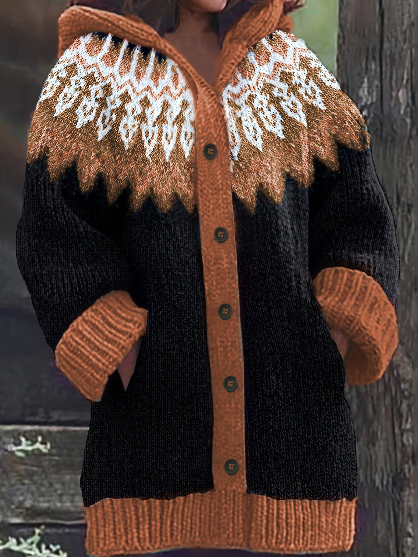 【S~5XL】✨Elegantní retro potištěná barevná bunda s kapucí