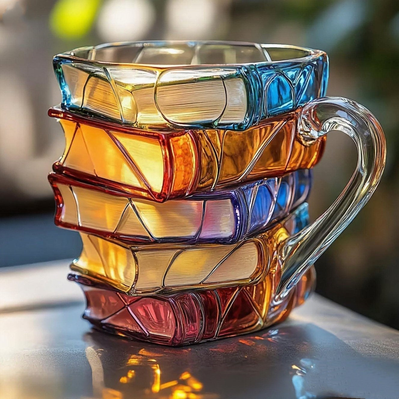 đ Taza de cafĂ© pintada en 3D con forma de libro.-4119990