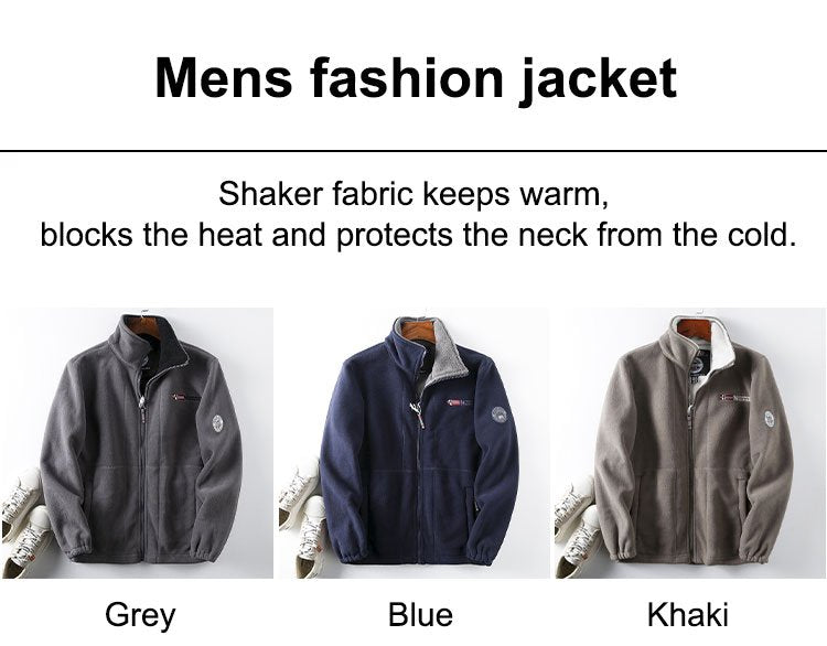【XS-3XL】Chaqueta de franela polar gruesa para hombre, informal, cálida, de otoño e invierno, talla grande-4119843
