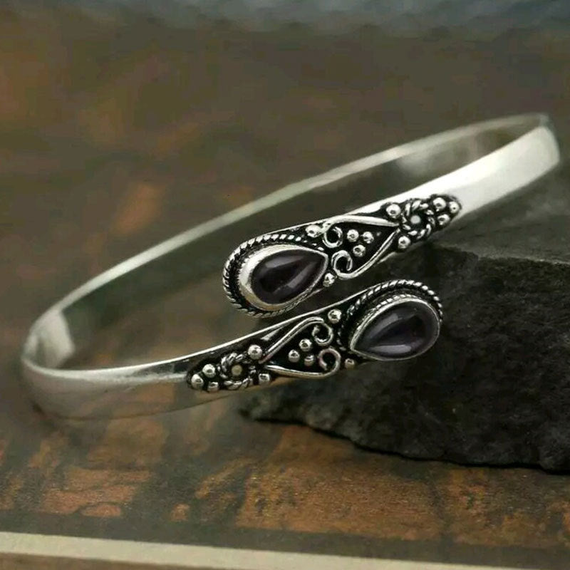 【Cumpărați 1, primiți 1 gratuit】Brățară vintage din argint S925 cu agat verde-3928972