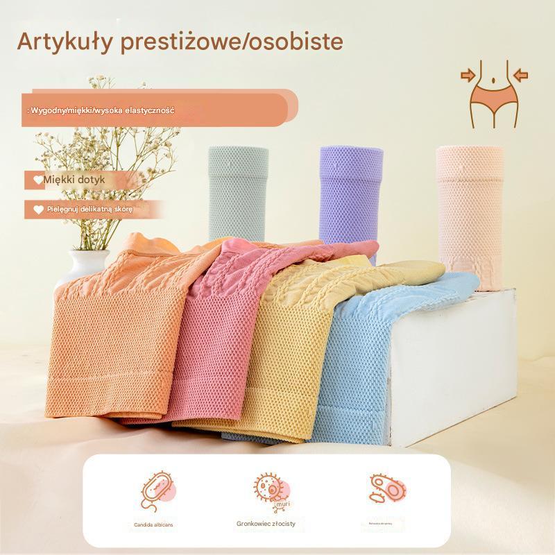 🔥🥰【7 sztuk】【40-90 kg】Bawełniane antybakteryjne majtki damskie Plus Size z wysokim stanem i wykończeniem brzucha-4213429