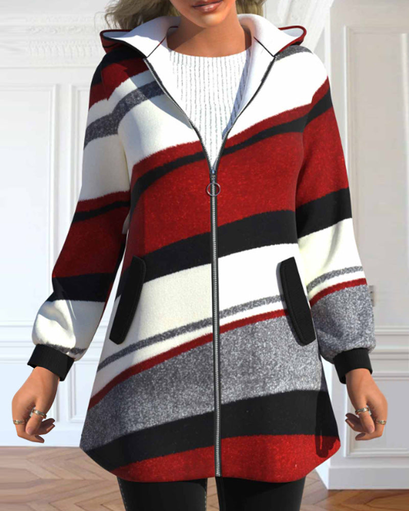 💖【S-3XL】Wyprzedaż zimowa, nowa damska kurtka z kapturem, gruba i ciepła-4118103