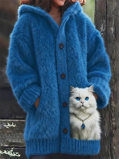 【S-5XL】Plyšový roztomilý s kapucí s fleecovou podšívkou, tlustý kabát-4183751