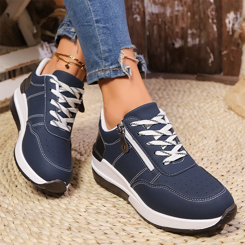 🔥 ¡Último día! 50% de DESCUENTO – Zapatos ortopédicos modernos y cómodos para mujer, con cremallera lateral y suela gruesa.