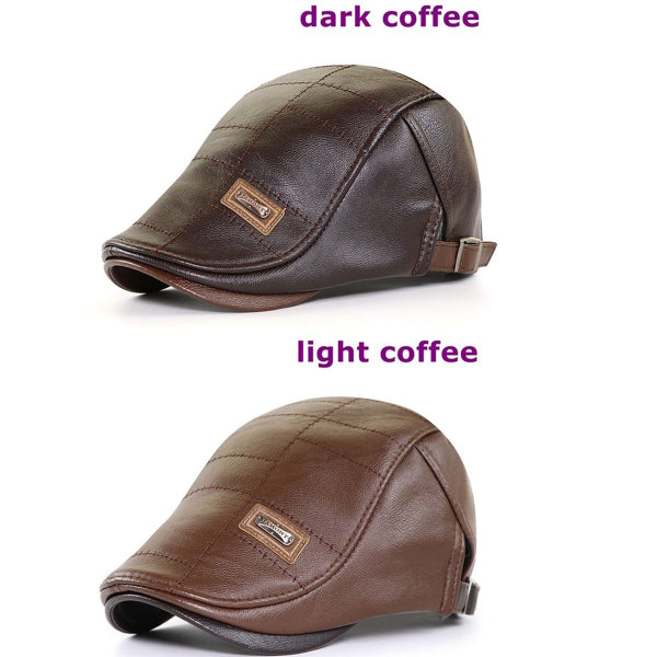 🧢【Kup jeden, drugi dostaniesz gratis】🔥Męski beret skórzany w stylu vintage-4163708