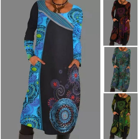 【🎄🎁 ΧΡΙΣΤΟΥΓΕΝΝΙΑΤΙΚΗ ΠΩΛΗΣΗ -49% OFF】👗2025 νέο φόρεμα με έθνικ στυλ εκτύπωσης-4107065