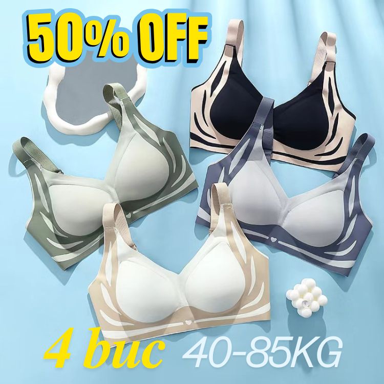 😍【Pachet de 4】Sutien pentru femei fără sârmă, dintr-o bucată❤️【40-85KG】-3979328