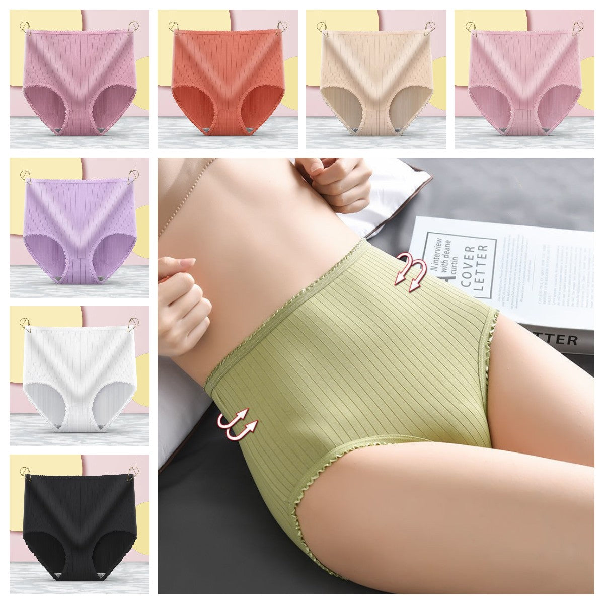 💖(16 bucăți) Ultima zi cu 50% reducere: Chiloți antibacterieni impermeabili cu talie înaltă-3987747