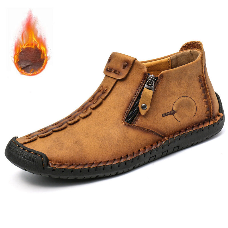 🥾Botas Martens para hombre hechas totalmente a mano con cuero genuino (tallas 38-48), con forro de felpa y cremallera – cálidas, cómodas y elegantes, ideales para el invierno.