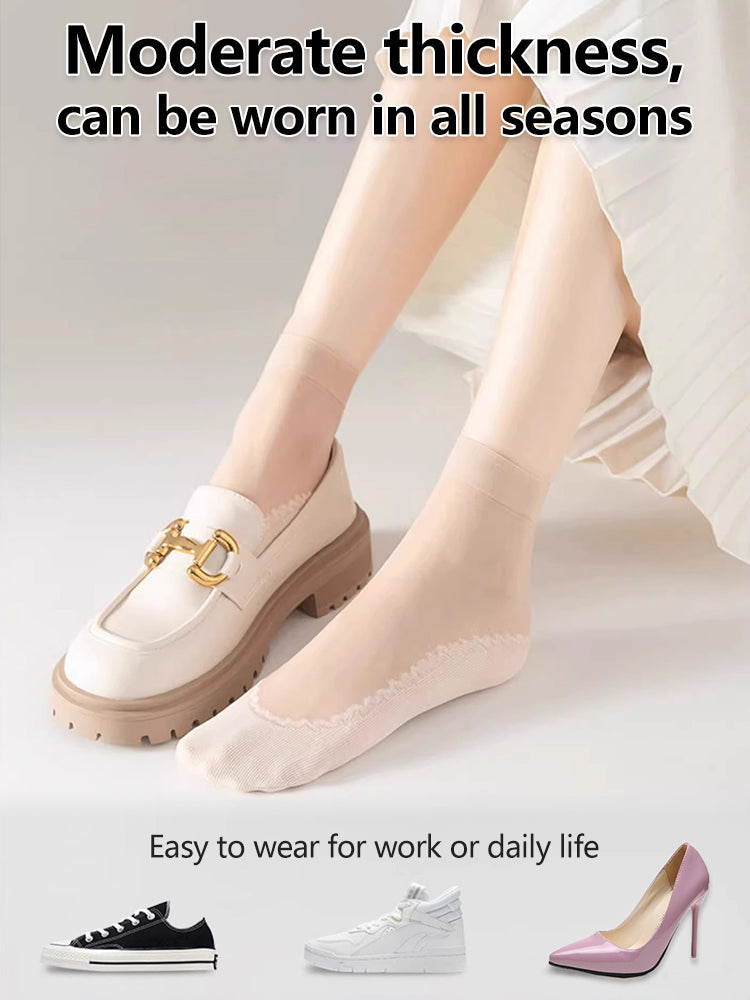 🔥【Ofertă pe timp limitat】40 perechi 139 lei🔥Ciorapi scurti cu talpa de bumbac cu volane, stil anti-alunecare-3955074