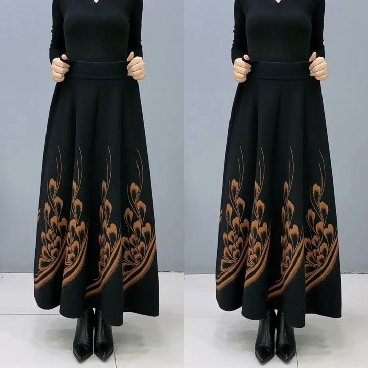 👗🎀【S-3XL】Spódnica z grubej wełny na jesień i zimę, modna i uniwersalna-4201948