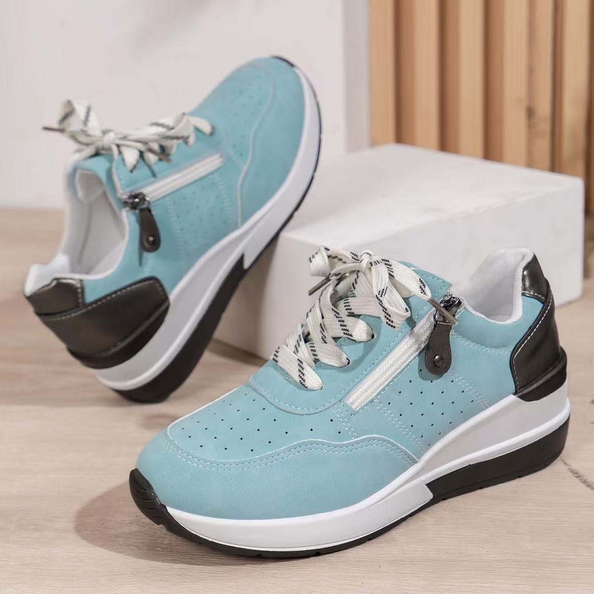 🔥 ¡Último día! 50% de DESCUENTO – Zapatos ortopédicos modernos y cómodos para mujer, con cremallera lateral y suela gruesa.