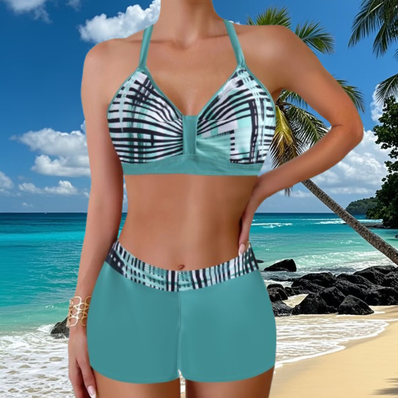 🏖️👙【Reducere limitată în timp】🌴【S-5XL】Set de costume de baie imprimate pentru vacanță la plajă 2025-3981768