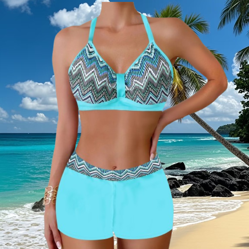 🏖️👙【Reducere limitată în timp】🌴【S-5XL】Set de costume de baie imprimate pentru vacanță la plajă 2025-3981768