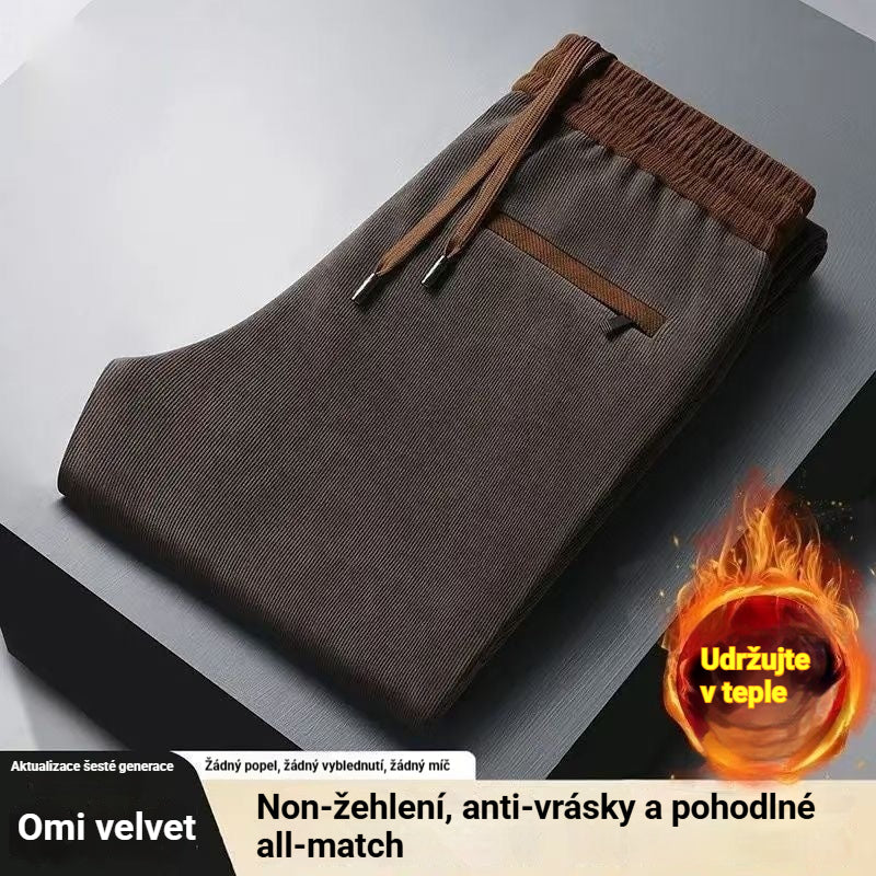 🔥 🔥Spodnie dresowe jesienno-zimowe – uniwersalne, luźne, z podszewką z polaru, wzmocnione –4217281