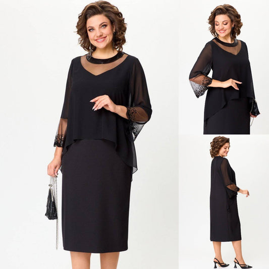 💗🤩【S-5XL】Rochie lungă neagră misterioasă și sexy