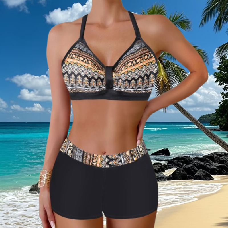 🏖️👙【Reducere limitată în timp】🌴【S-5XL】Set de costume de baie imprimate pentru vacanță la plajă 2025-3981768