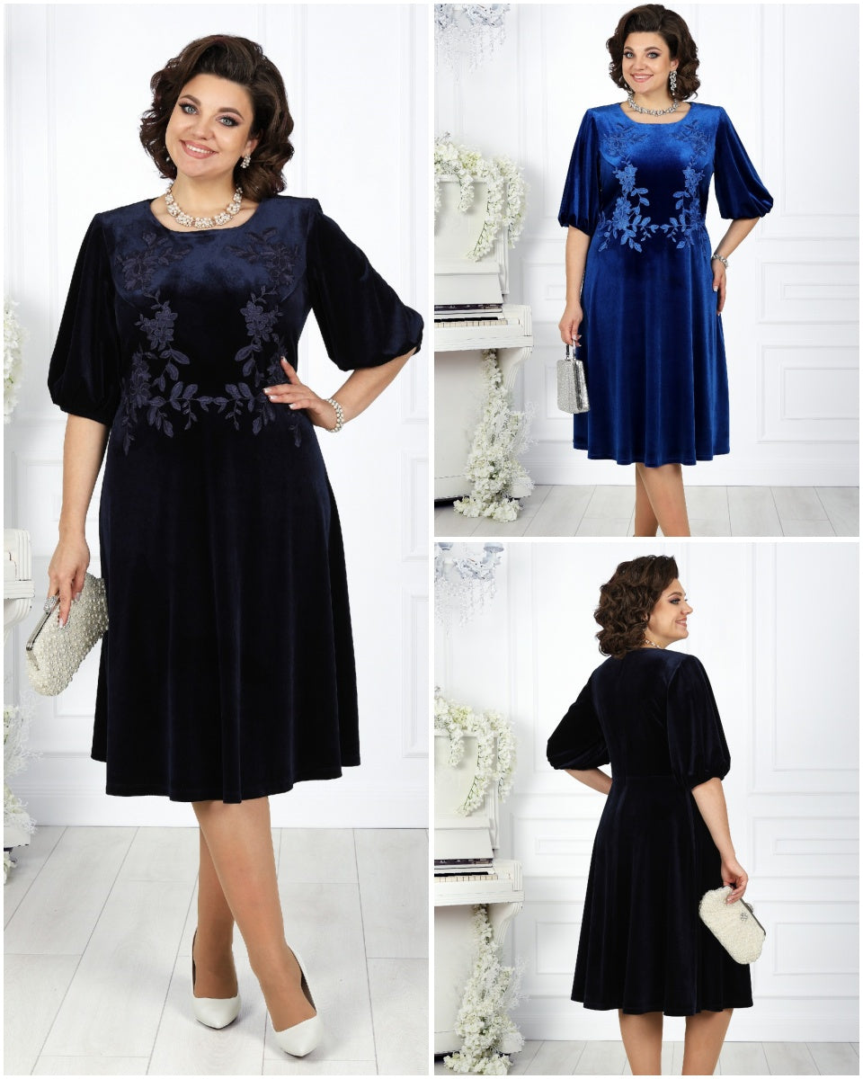 🔥🥰【S-5XL】Rochie nouă la modă din catifea aurie, confortabilă și caldă