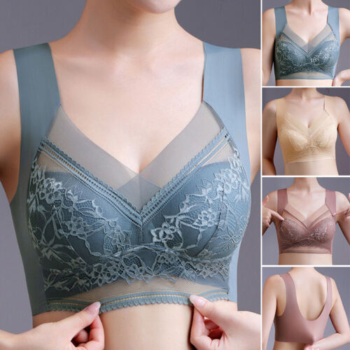 🔥【4  bucati】👙【40-110 KG】 Sutien confortabil, fără cusături, din dantelă-3999161