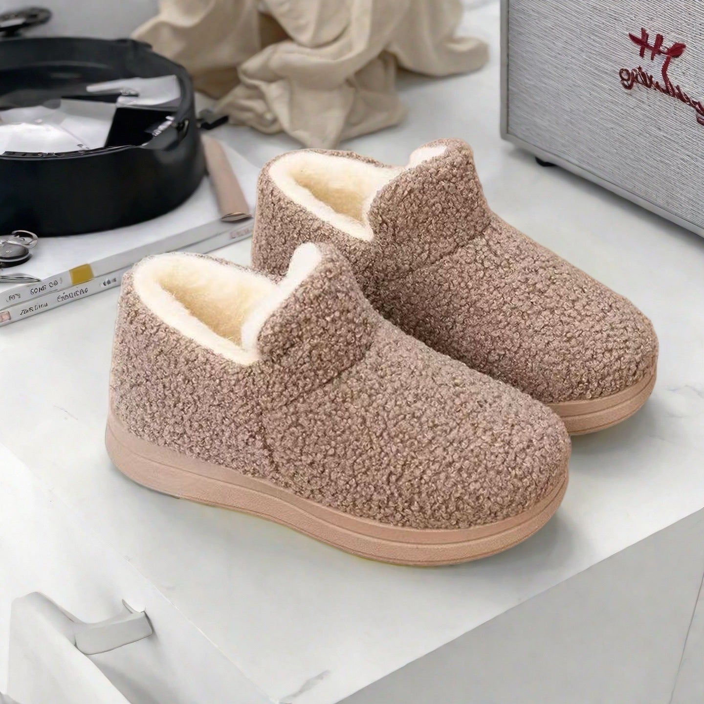 👢【36-40】 Dámské bavlněné boty, dámské kozačky větších velikostí/chladuvzdorné a teplé bavlněné kozačky pro střední a starší věk/sametové a silné sněhule