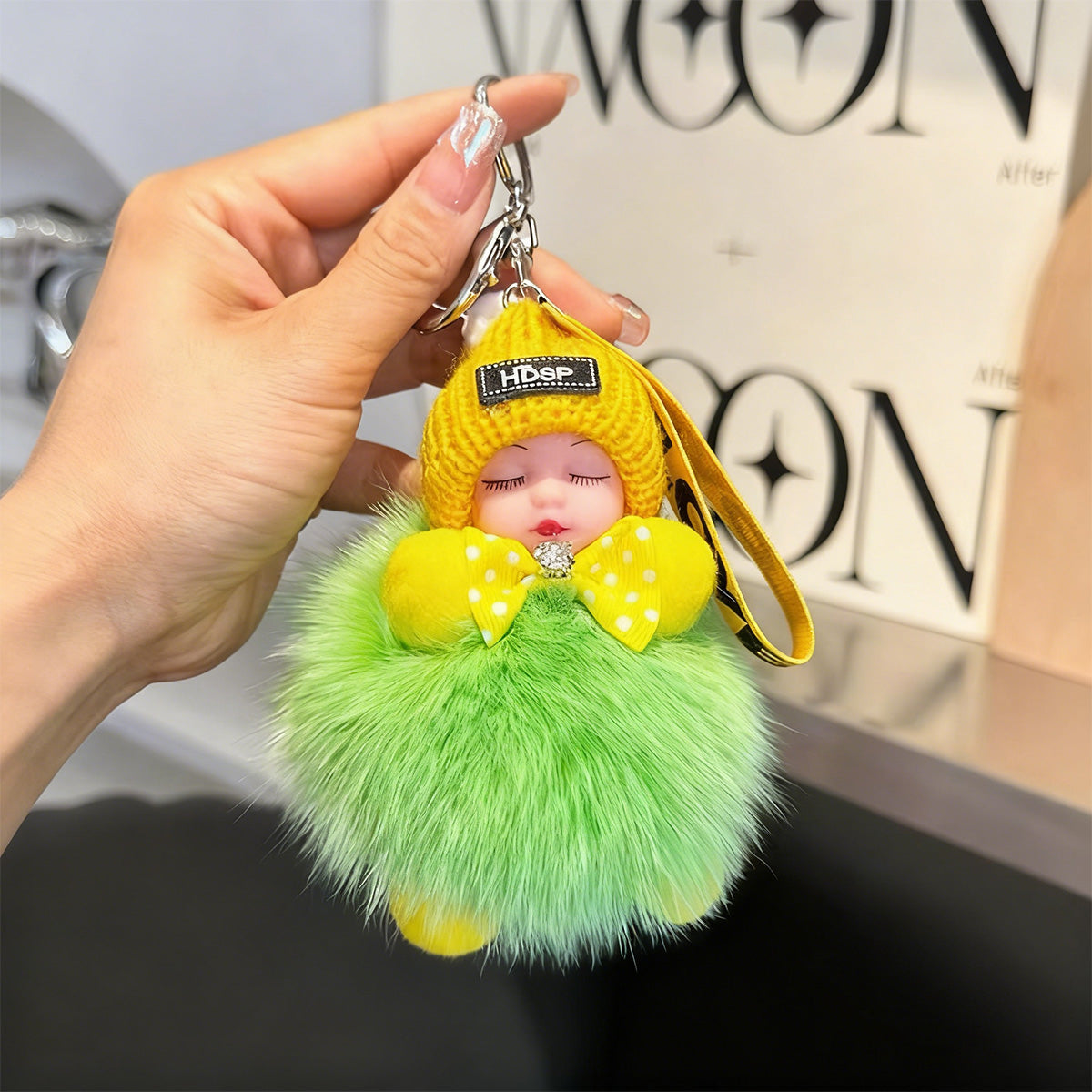 😴🧸🚗Kupite 1, dobijte 1 gratis🔥Privjesak za auto u obliku lutke koja spava, privjesak za ključeve s motivom plišane igračke-4168881