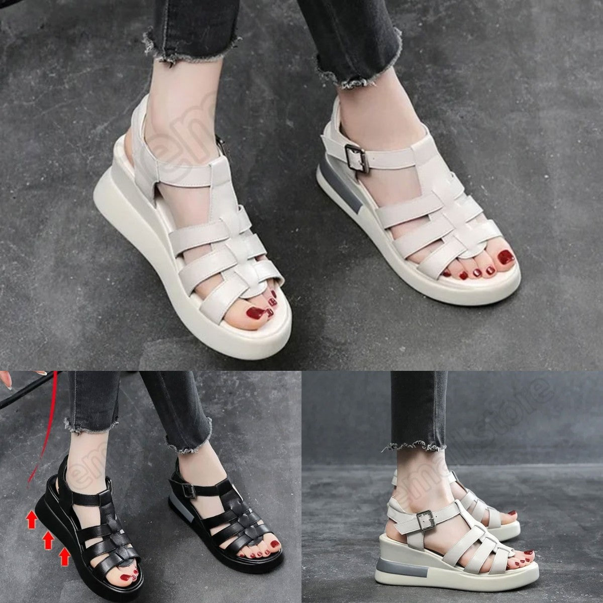 😍【Cumpărați 1 obțineți 1 gratuit】【35-42】2025 sandale noi pantofi romani plat retro casual cu varf deschis-3954645