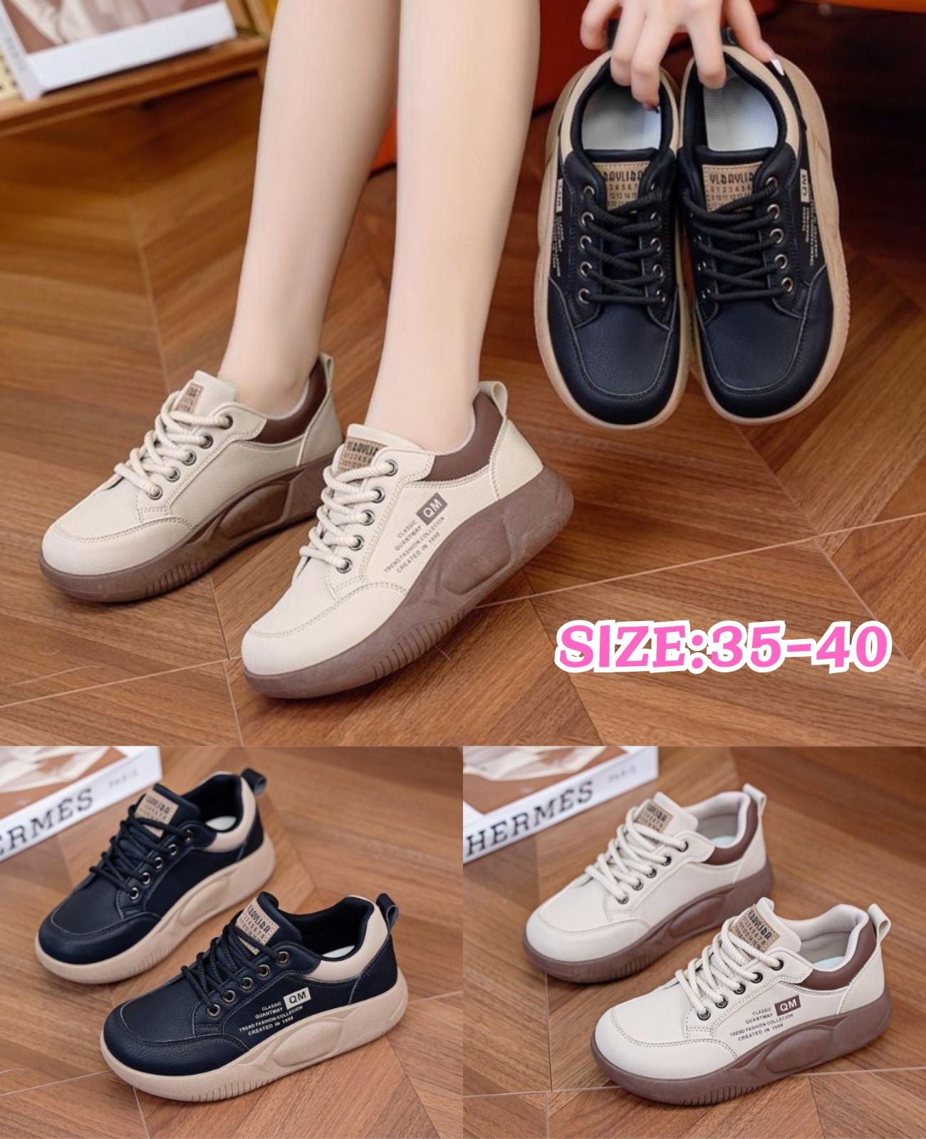 👟【35-40】Modne buty casualowe z grubą podeszwą, nowy model, 2026