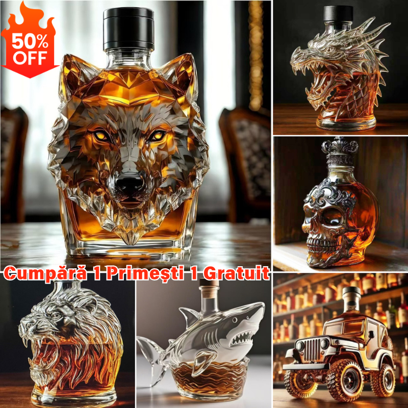 🍾🥃Set de sticle de whisky cu design amuzant (300–320 ml)｜6 modele creative și unice｜Cadou original și decor cool pentru bar-4074339