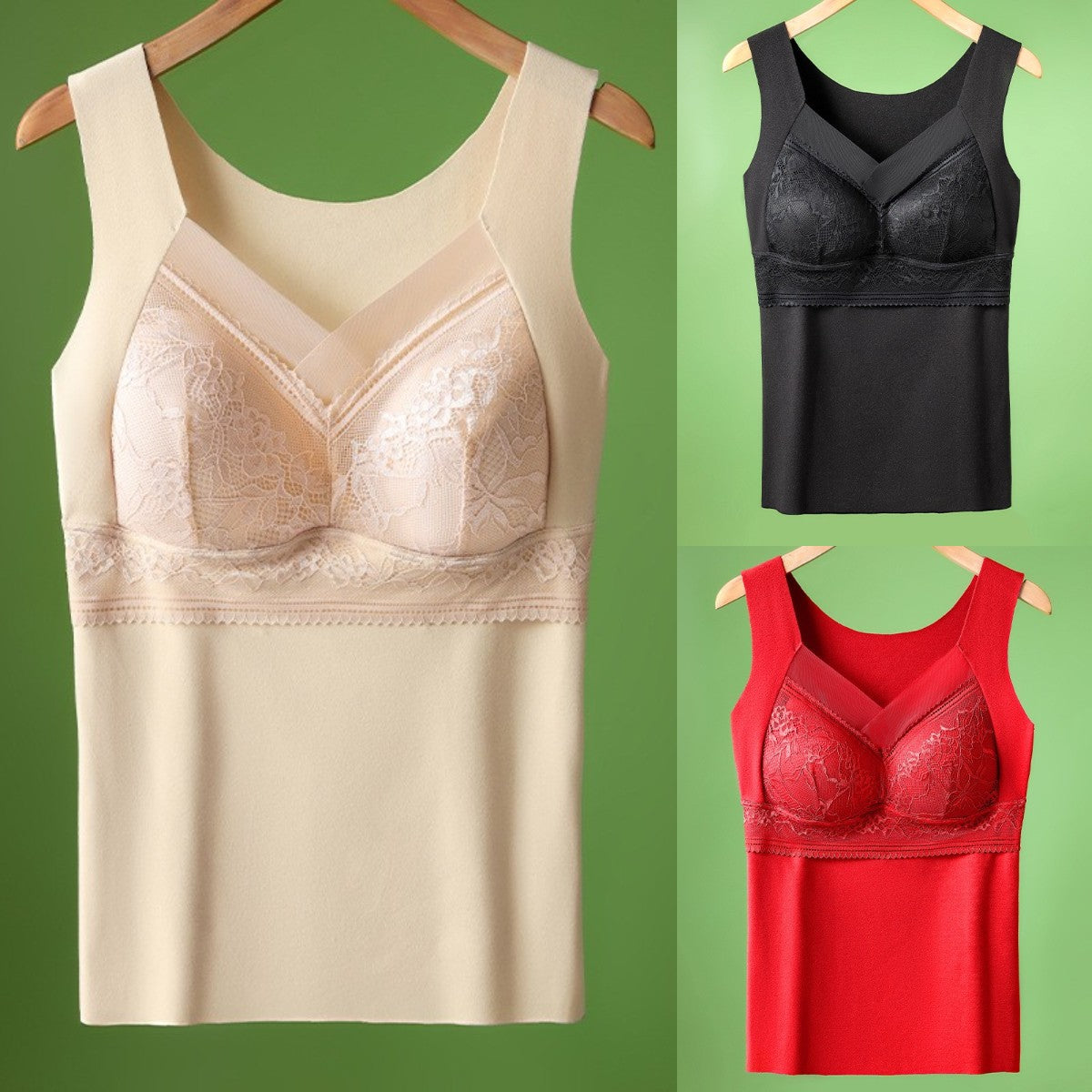 🔥【3 buc】❤️【40-100kg】Lenjerie de corp din dantelă din catifea de gâscă de toamnă și iarnă, spate frumos, adunarea sânilor accesorii, prevenirea căderii sânilor