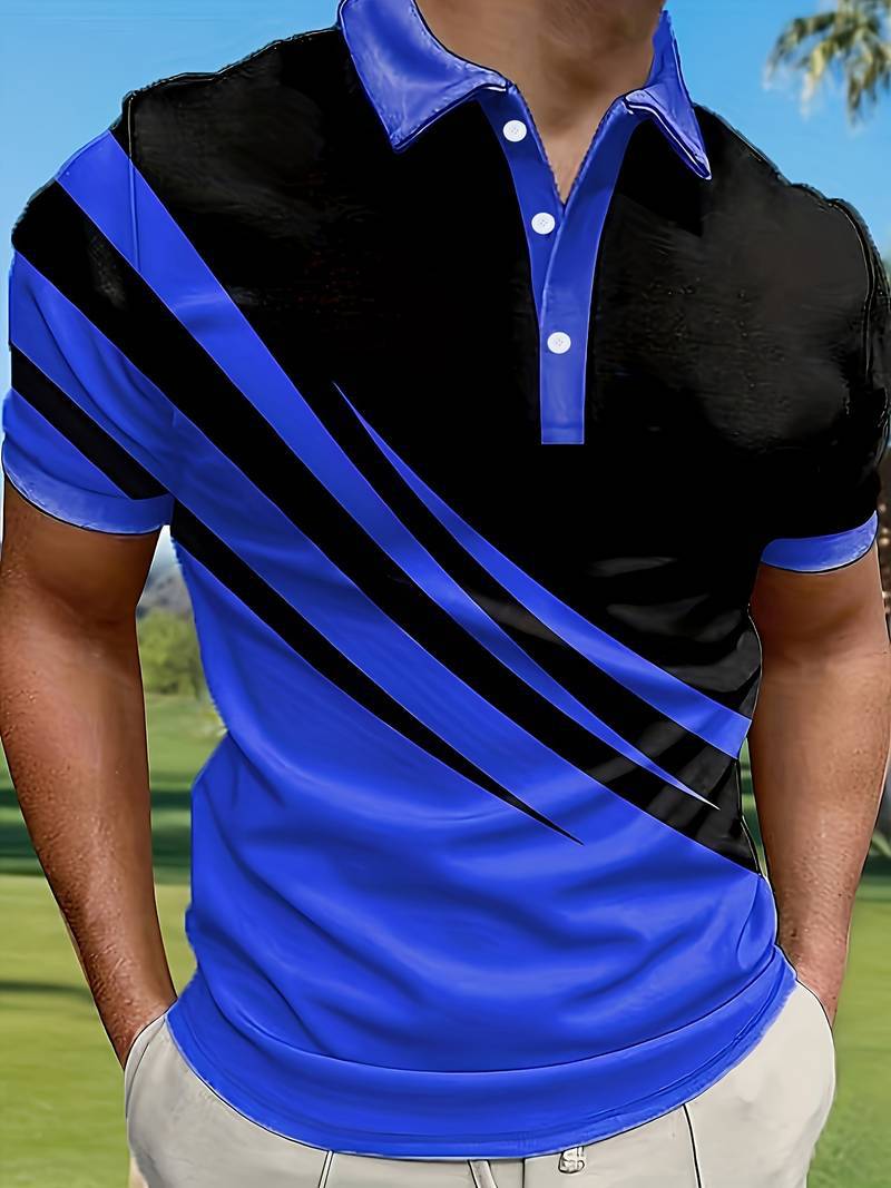 👔【S-6XL】2026 nowa męska koszulka POLO w paski z nadrukiem 3D-4237955