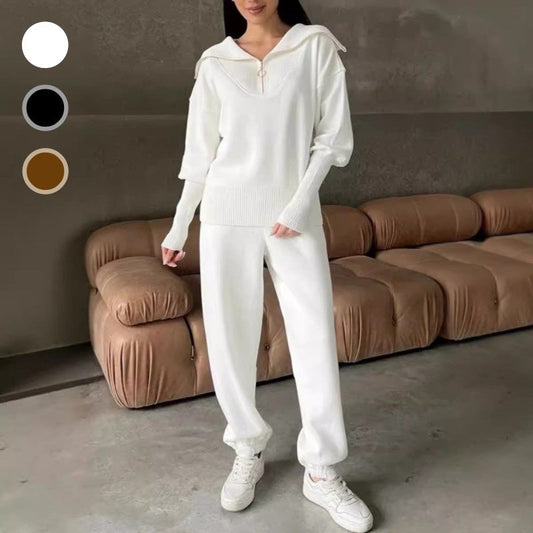 💥💖Costum sport casual din două piese pentru femei la modă nouă de iarnă 2024 [top și pantaloni]-3831934